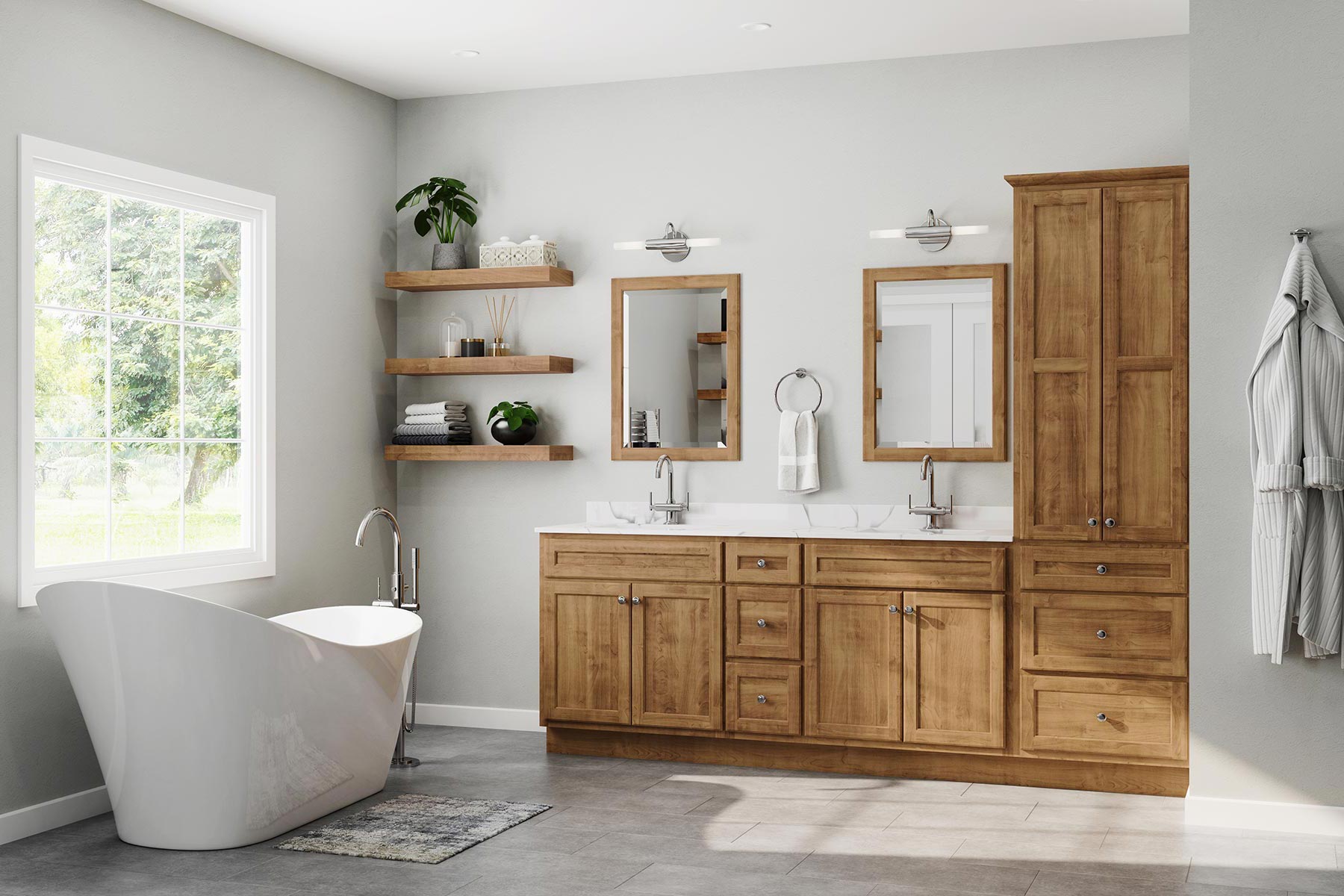 Bathroom Vanity Grey Washed Wood